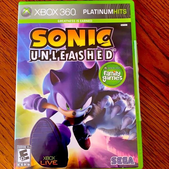 XBOX 360 Video game Platinum Hits Sonic Unleashed in original package w/book guc